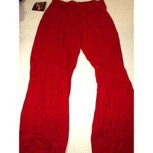 New NWT Womens L IMAN Global Chic Cashmere Blend Red Palazzo Pants Wide Leg 33"